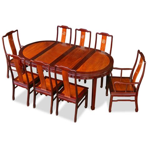 Oval Tables 80in Rosewood Longevity Design Oval Dining Table With 8