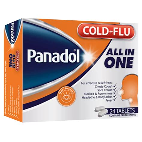 Panadol Cold And Flu All In One Tablets For Cough Cold And Flu Pack Of