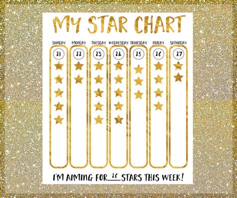 Kids Star Chart Printable Kids Star Chart Etsy