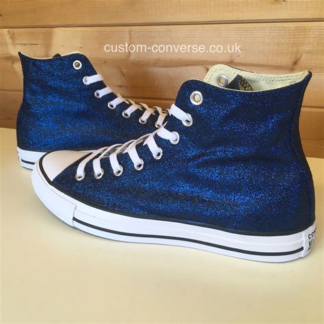 Glitter Sparkly Converse Converse Blue High Tops