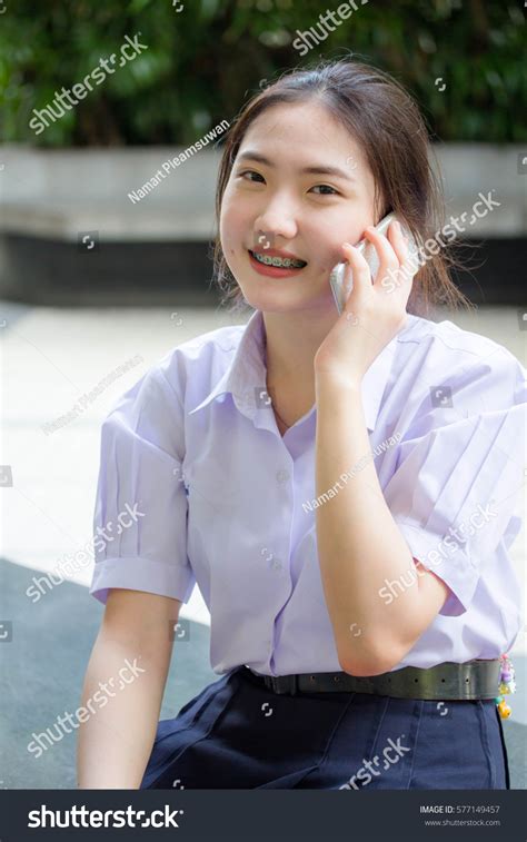 Portrait Thai High School Student Uniform Stock Photo 577149457