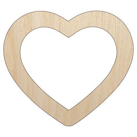 Heart Hollow Wood Shape Unfinished Piece Cutout Craft Diy Projects 4