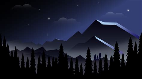 Night Mountains Minimalist 8k Wallpaperhd Artist Wallpapers4k