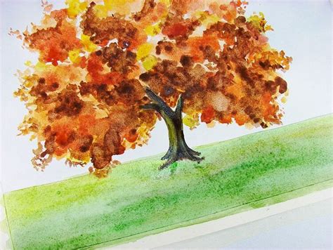 Как нарисовать осеннее дерево карандашом красками поэтапно Блог о