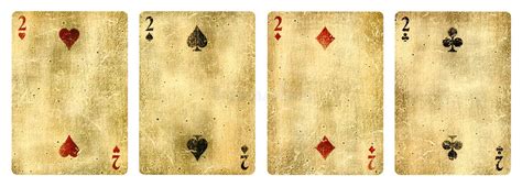 Four Vintage Playing Cards Isolated On White Stock Photo Image Of