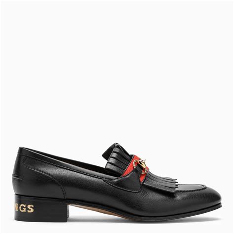 Gucci Leather Loafers With Horsebit And Fringes Thedoublef