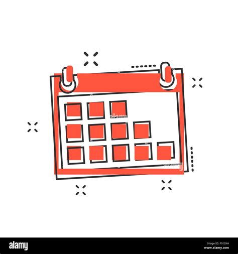 Vector Cartoon Calendar Icon In Comic Style Calendar Sign Illustration