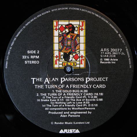 Vinyl2496 The Alan Parsons Project The Turn Of A Friendly Card