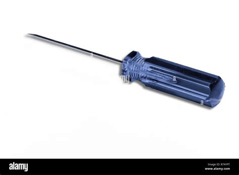 A Blue Screwdriver In Front Of White Background Stock Photo Alamy