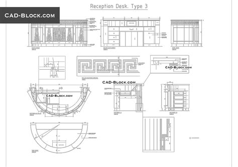 Reception Desks For Public Area DWG AutoCAD Drawing