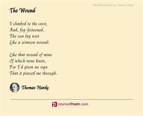 The Wound Poem By Thomas Hardy