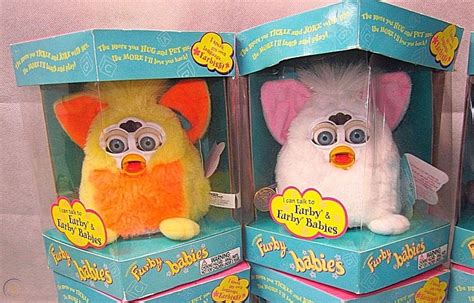 1st Gen Furby Babies Full Set In Boxes Pink Green Peachy Snow White