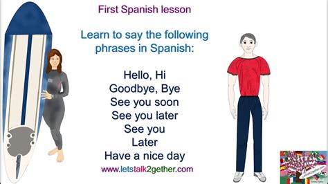 1st Spanish Lesson Greetings Hello Hi Goodbye See You Soon Youtube