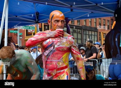 Participants Take Part In The Annual Bodypainting Day In Union Square July In New