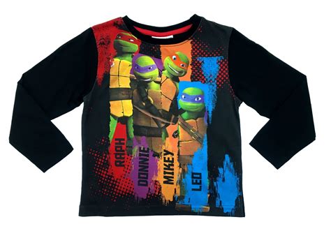 Boys Long Sleeve Teenage Mutant Ninja Turtles T Shirt Kids Top Size Uk