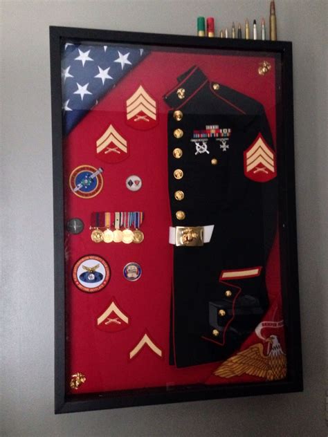 Marine Corps Shadow Box Dressblues Usmc Military Shadow Box