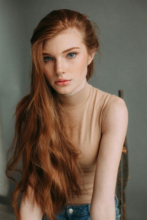 Ginger Redhead Carrot Girl Beautiful Hair Color Freckels