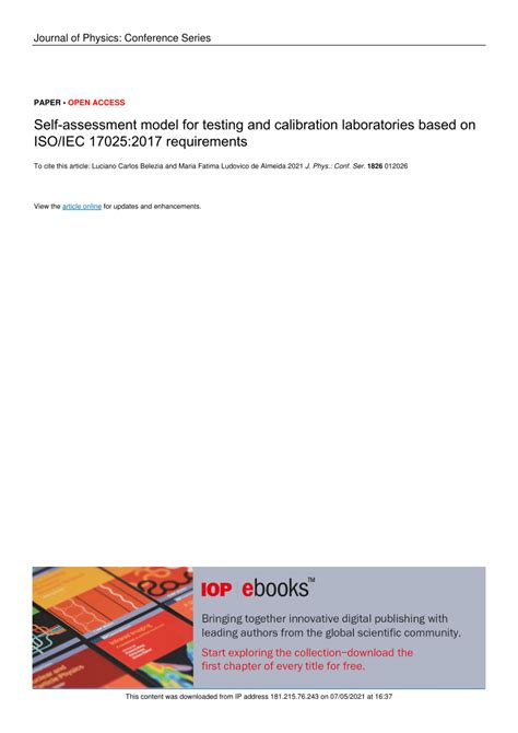 Pdf Self Assessment Model For Testing And Calibration Laboratories