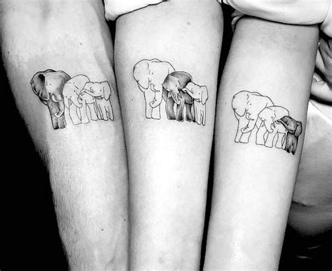 Three Elephants Tattoo On Both Arms