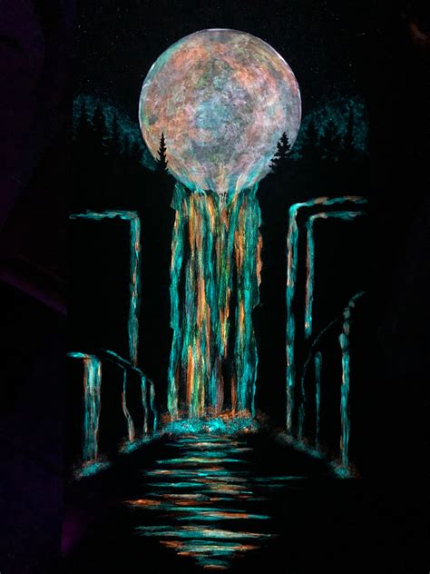 After Midnight Glow In The Dark Painting Glowing Art Etsy