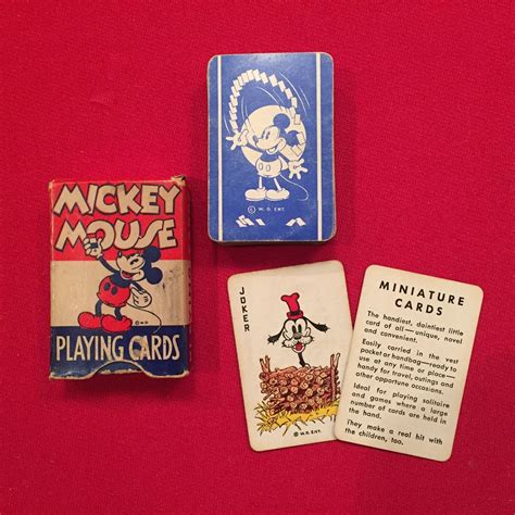 Easily mark any of our marked cards decks with with our cheat cards, you'll fast be on your way to another poker win! VINTAGE DISNEY MICKEY MOUSE MINI PLAYING CARDS 1st DEBUT - ALL 54 CARDS for Sale - JustDisney