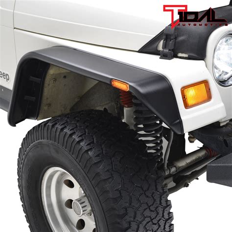 Tidal Fender Flares 4pcs Flat Style With Side Led Fit 97 06 Jeep