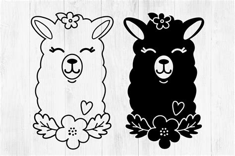 Llama SVG, Llama Clipart, Llama Face, Floral Llama, Cute Llamas By