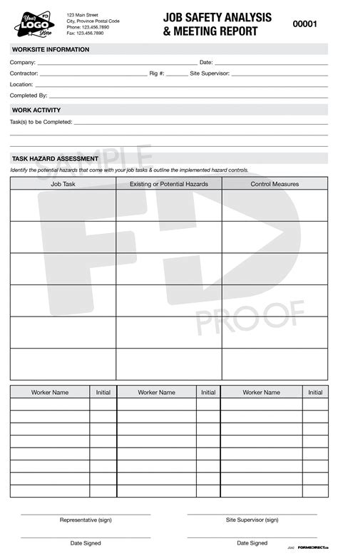 Free Printable Jsa Forms