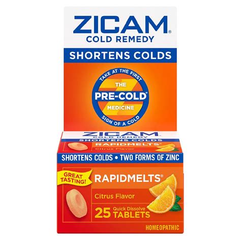 Zicam Cold Remedy Rapidmelts Citrus Walgreens