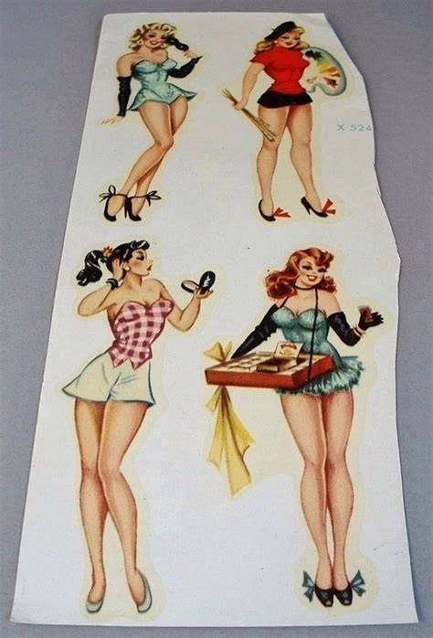 Authentic Vintage Pin Up Decals Sexy Girlie By Vintagedeptstore