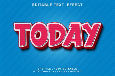 Text Effect Editable Today Graphic By Renovoestilo · Creative Fabrica