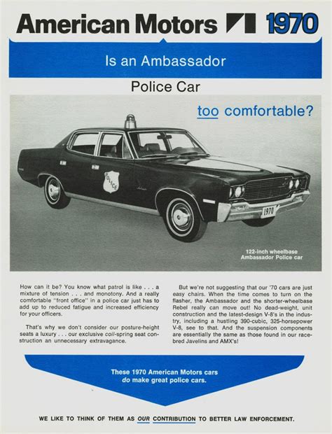 1970 Amc Police Vehicle Brochure Police Cars Old Police Cars Police