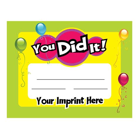 You Did It Certificate Template