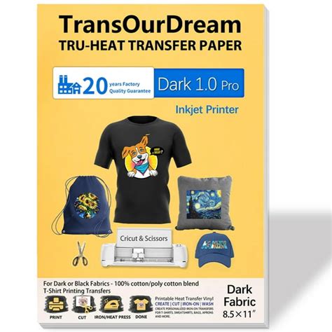 Transourdream Printable Iron On Heat Transfers Paper 20 Sheets For