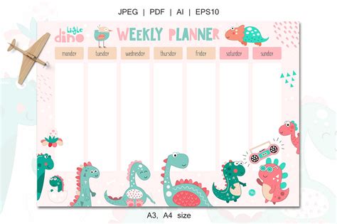 Weekly Planner For Kids Weekly Schedule Printable Pdf Etsy Kids