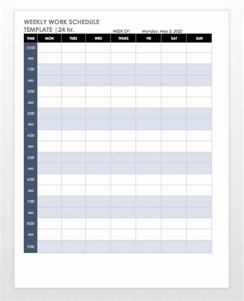 Week Schedule Template Word New Free Work Schedule Templates For Word