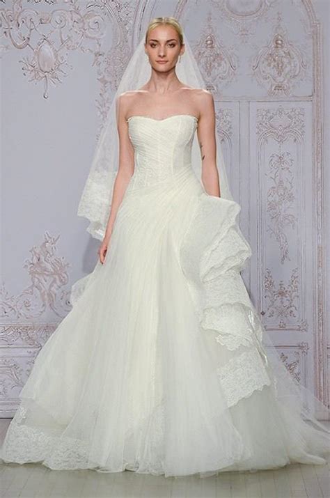 2015 New Designer A Line Wedding Dresses Monique Lhuillier