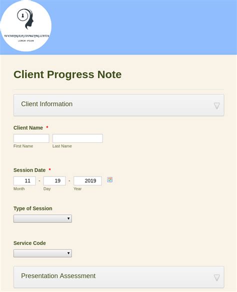 Client Progress Report Form Template Jotform