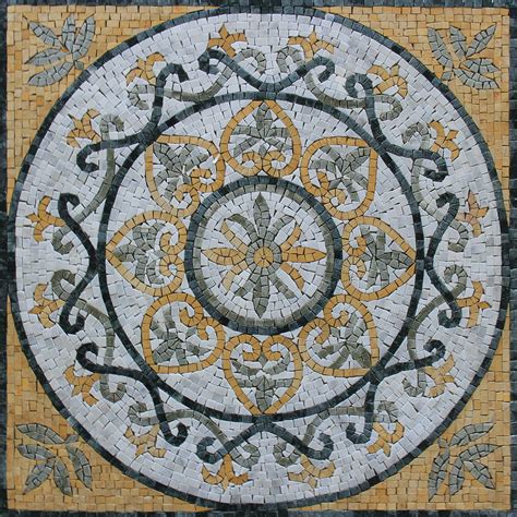 Outdoor Square Floor Tile Mosaic Mosaic Marble