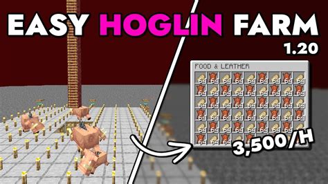 Minecraft Hoglin Food And Leather Farm 1204 3500 Items Per Hour