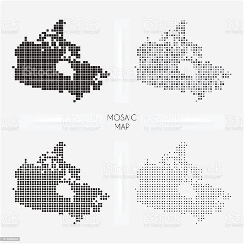 Canada Maps Mosaic Squarred And Dotted Stock Illustration Download