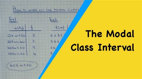 How To Work Out The Modal Class Interval From A Grouped Frequency Table Youtube