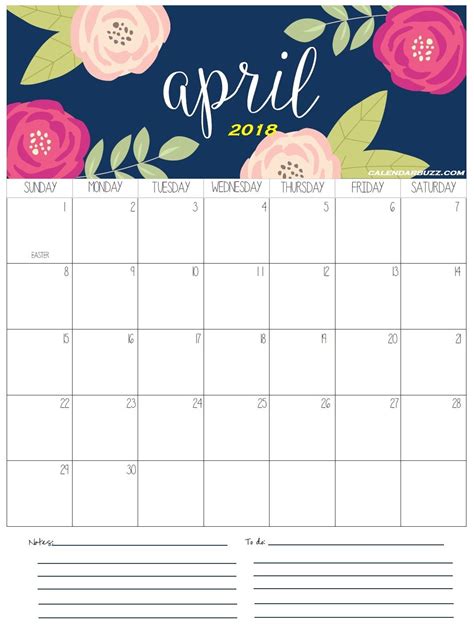 April 2018 Calendar Calendar Pinterest Holiday Calendar January