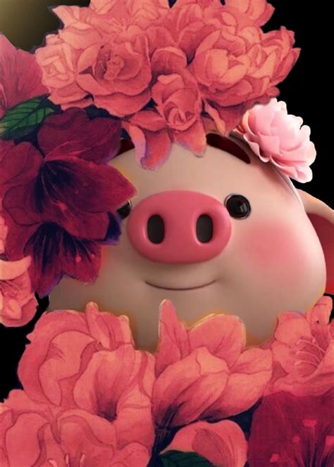 🐷 375 Cerdita Asomada Entre Flores Pig Wallpaper Pig Illustration