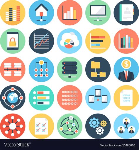 Data Science Icons 4 Royalty Free Vector Image
