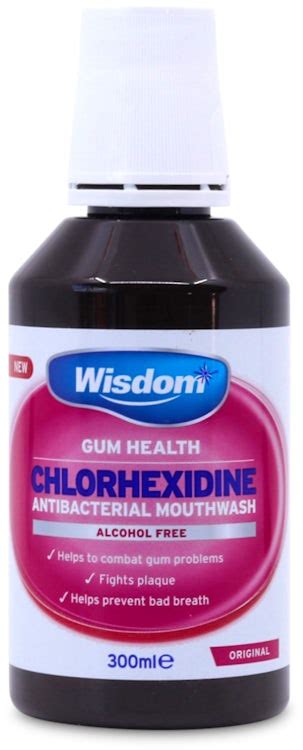 Wisdom Chlorhexidine Alcohol Free Antibacterial Mouthwash 300ml