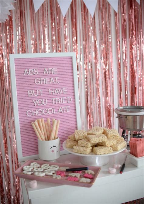 Galentines Day Chocolate Fondue Party The Pink Millennial Slumber Party Decorations