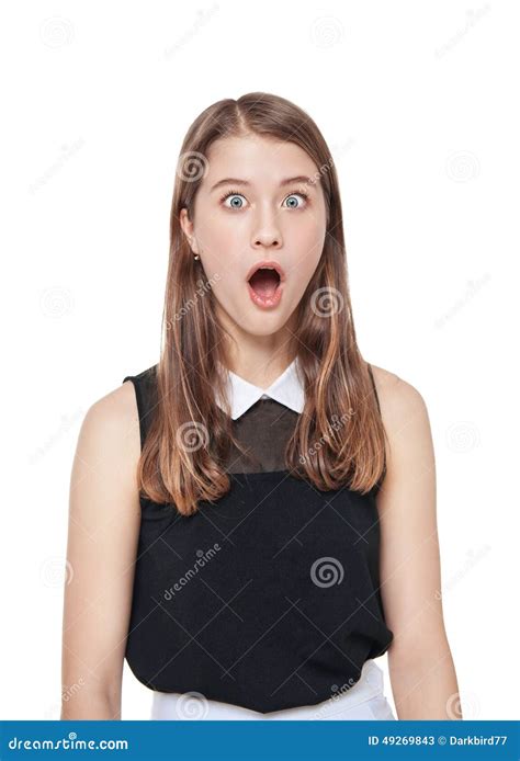 Surprised Young Beautiful Teenage Girl Isolated Stock Image Image Of