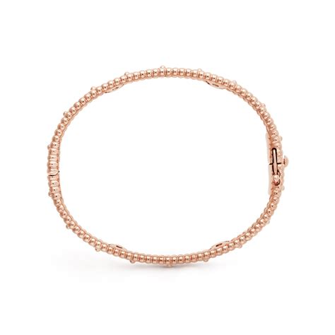 Perlée Clovers Bracelet Medium Model Rose Gold Diamond Van Cleef