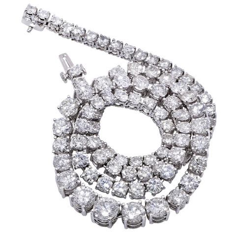 24 Carat Diamond Riviera Platinum Necklace At 1stdibs 24 Carat